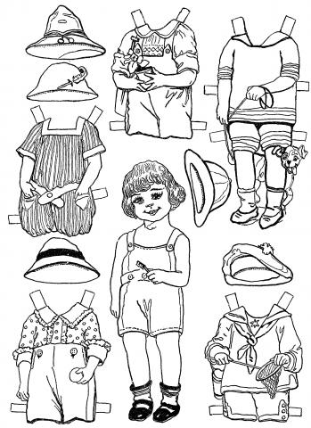 coloriage de petite fille en maillot de bain