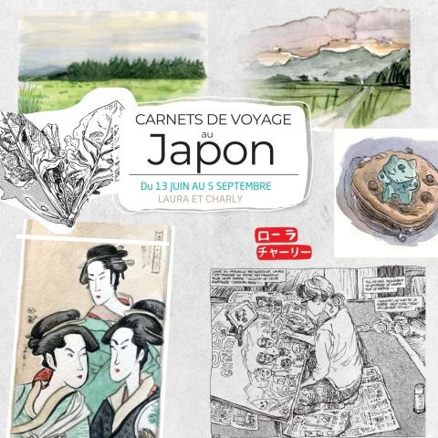 Visuel exposition carnets de voyages, dessins, croquis